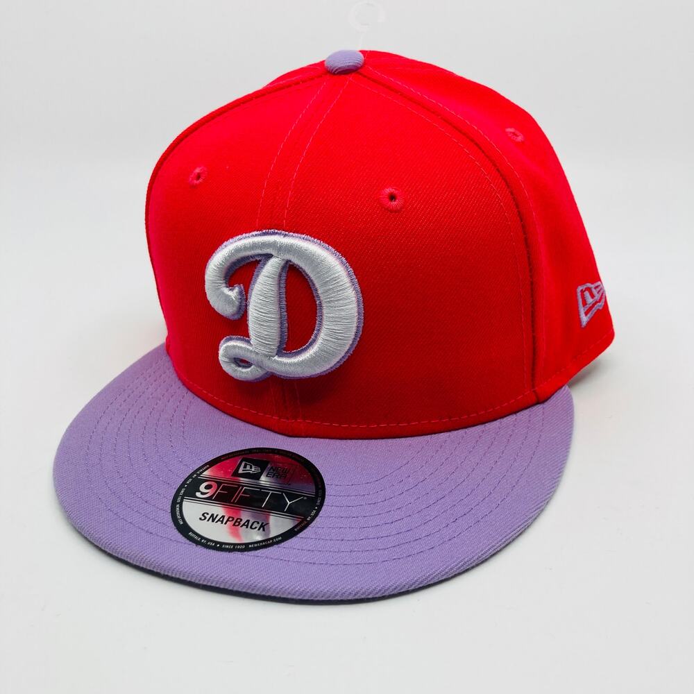 Los Angeles Dodgers Snapback Hat New Era 9Fifty Red Lavender Mens Flat Brim New